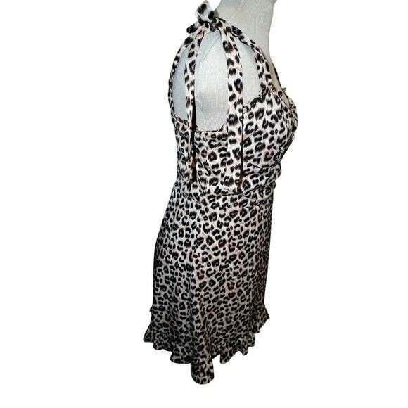 Audrey 3+1 Leopard Print Mini Dress – Size M - Picture 3 of 6